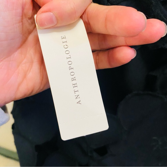 Anthropologie NWT Black Cutwork Mini Shift Dress Size 4 - Picture 7 of 9